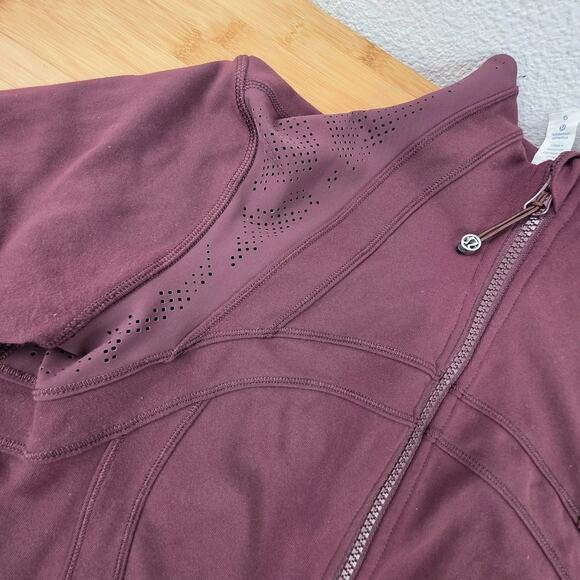 Lululemon Define Jacket (Exhale) Bordeaux Red Size 6 Rare Lace Mesh Back - Picture 3 of 8
